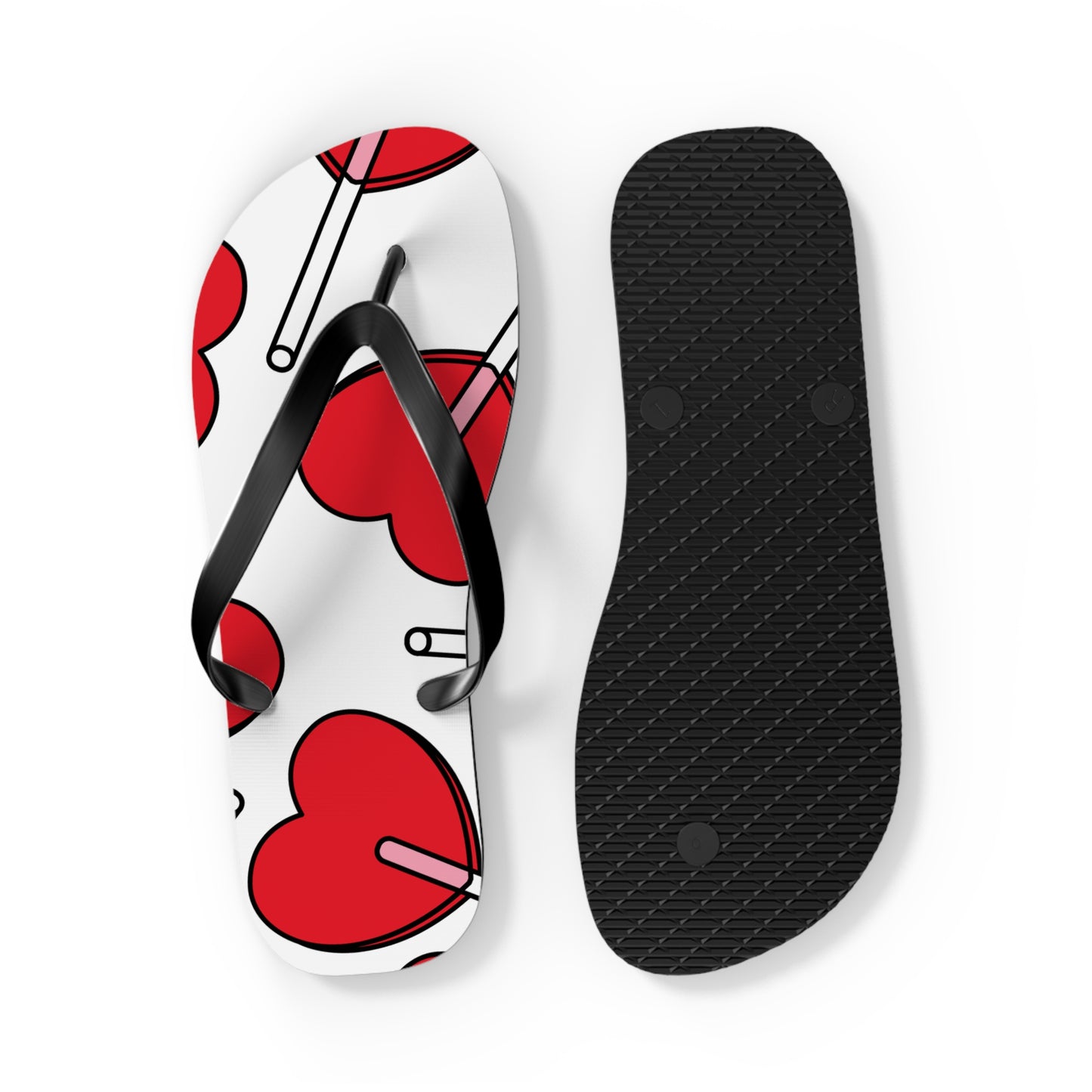 Flip Flops - Heart-Patterned Cute Summer Sandals and Vacation Slippers