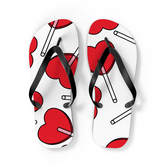 Flip Flops - Heart-Patterned Cute Summer Sandals and Vacation Slippers