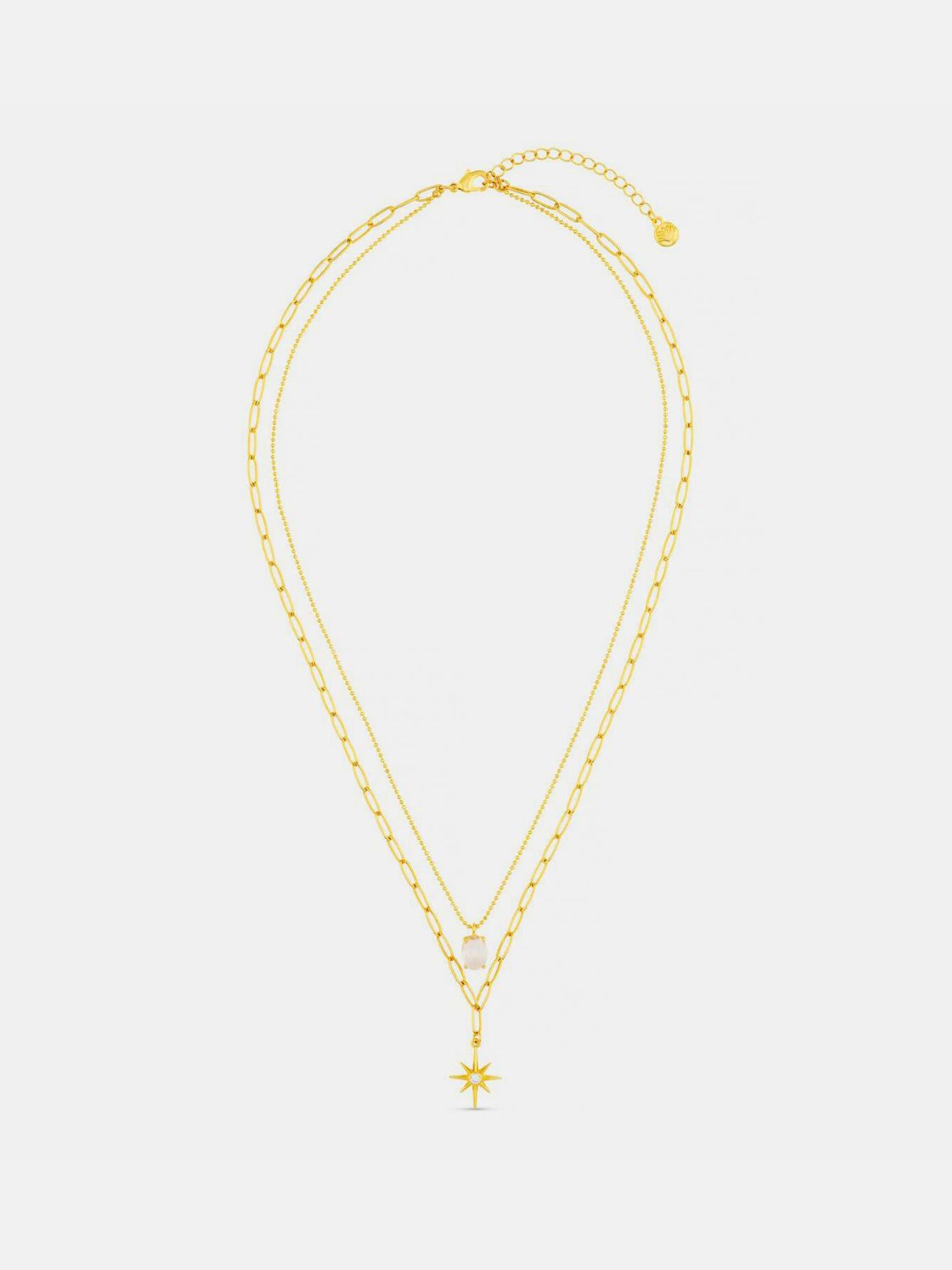 14K Gold-Plated Copper Zircon Pendant Necklace